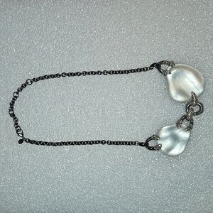 Alexis Bittar Lucite Gunmetal chain link necklace